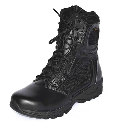 Black Ultralight Military Leather Boots Side Zipper Waterproof