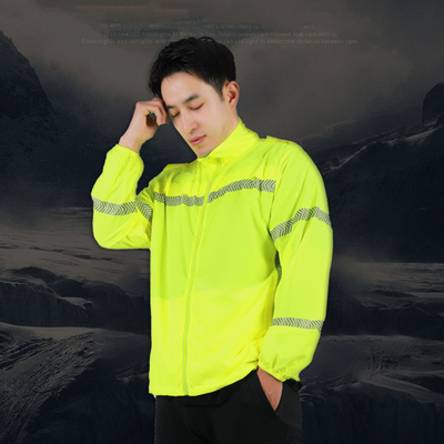 Breathable Fluorescent Long Sleeve Work Shirts Sun Protection Mesh Fabric Fluorescent Safety Shirts