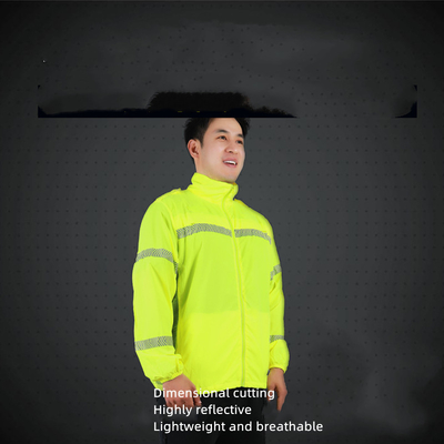 Breathable Fluorescent Long Sleeve Work Shirts Sun Protection Mesh Fabric Fluorescent Safety Shirts