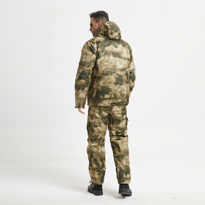 Military Style Winter Coat Cotton Lined Zipper Closure Green