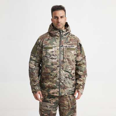 Military Style Winter Coat Cotton Lined Zipper Closure Green